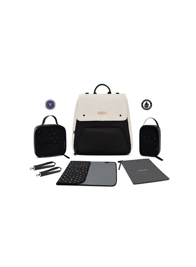 neobreez ZORI Multifunction Baby Diaper Bag Backpack Nappy Changing Travel Bag, Diaper Tote Bag, Water-Resistant Large Capacity 7-Pcs Set W/Changing Mat, Trolley Sleeve, Insulated Pockets, Diaper Bag For Mom&Dad - Image 5