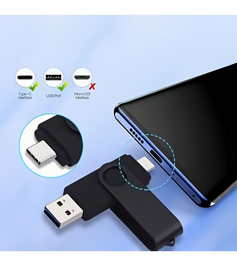 Green Dual USB Flash Drive 128MB Compatible with Type C and USB 2.0 Devices - Image 3