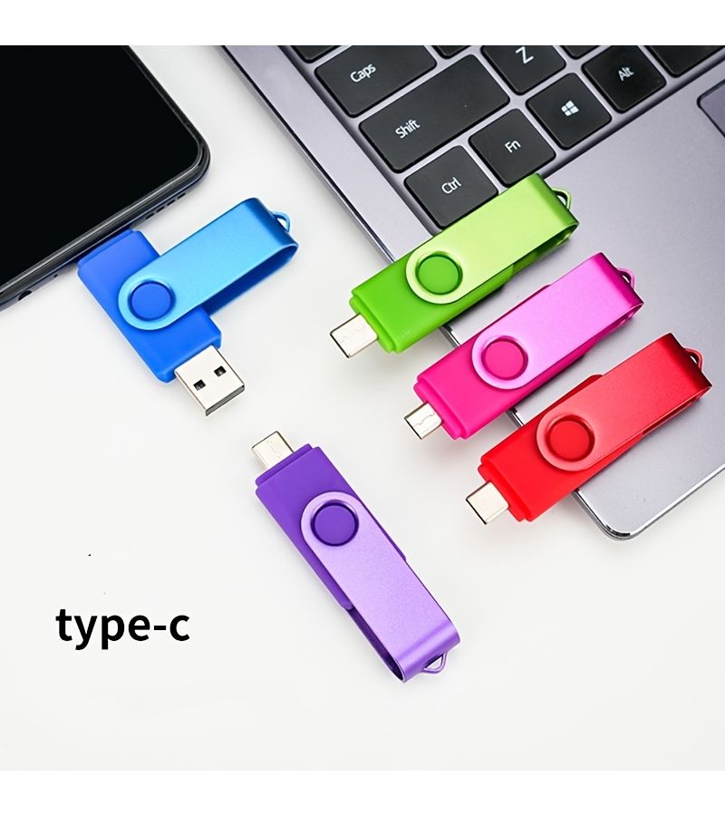 Green Dual USB Flash Drive 128MB Compatible with Type C and USB 2.0 Devices - Image 4