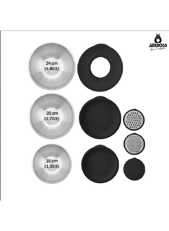 AMBOSS Product Details – Amboss 9-Piece Multi-Purpose Satin Finish Bowl Set with Lids - Image 3