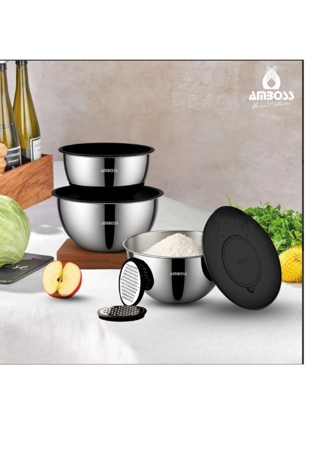 AMBOSS Product Details – Amboss 9-Piece Multi-Purpose Satin Finish Bowl Set with Lids - Image 1