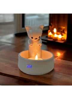 Taşdevri Life Stone Age Life Decorative Cat Warming Up by the Fire Tealight Candle Holder 