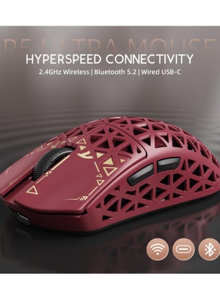 ماوس ألعاب لاسلكي R5Ultra 8K من ألياف الكربون بدقة 42000 نقطة في البوصة - مستشعر PAW3950 MAX - وزن خفيف للغاية 39 جرام - Nordic52840 - ماوس سلكي/بلوتوث/لاسلكي قابل للبرمجة بتردد 2.4 جيجاهرتز لأجهزة الكمبيوتر الشخصية/أجهزة ماك - view 3