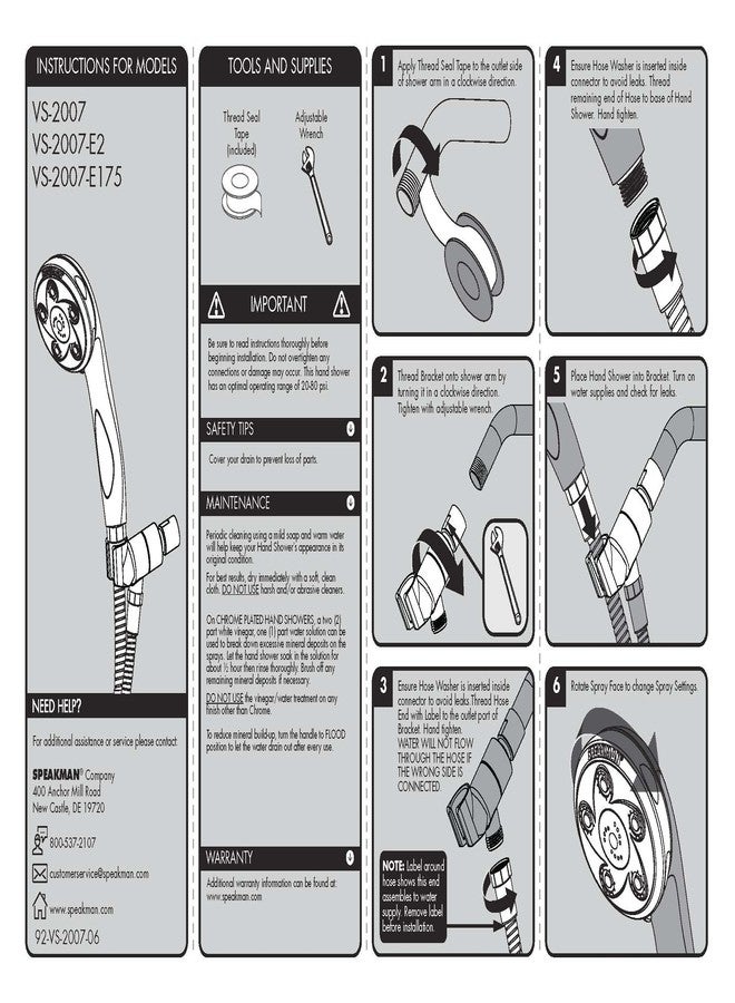 Speakman VS-2007-PB Napa Removable Hand Shower Head and Hose for Stylish Bathroom Décor, Polished Brass, 2.5 GPM - Image 5