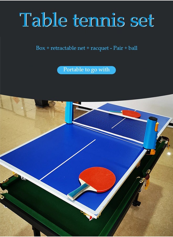 DUNISO Ping Pong Paddles Set, portable household table tennis set, with retractable net, racket, table tennis ball, mesh bag, suitable for indoor and outdoor sports for children and adults  - Image 3