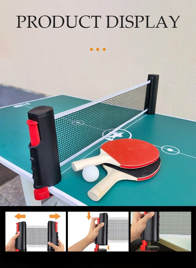 DUNISO Table Tennis Sets Ping Pong Paddle Beginner Training with 2 Soft Ping Pong Racquet 3 Balls, Retractable Net Storage Bag Portable Premium Table Tennis Trainer for Sports Outdoor Games Home Indoor Play - Image 3