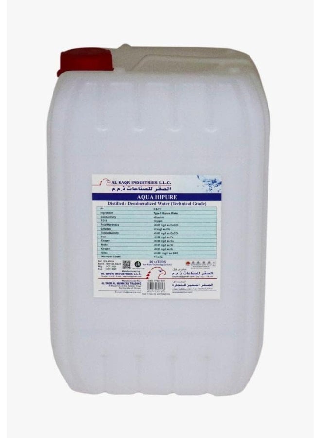 Generic Aqua Distilled Water Technical Grade 20 Litre 