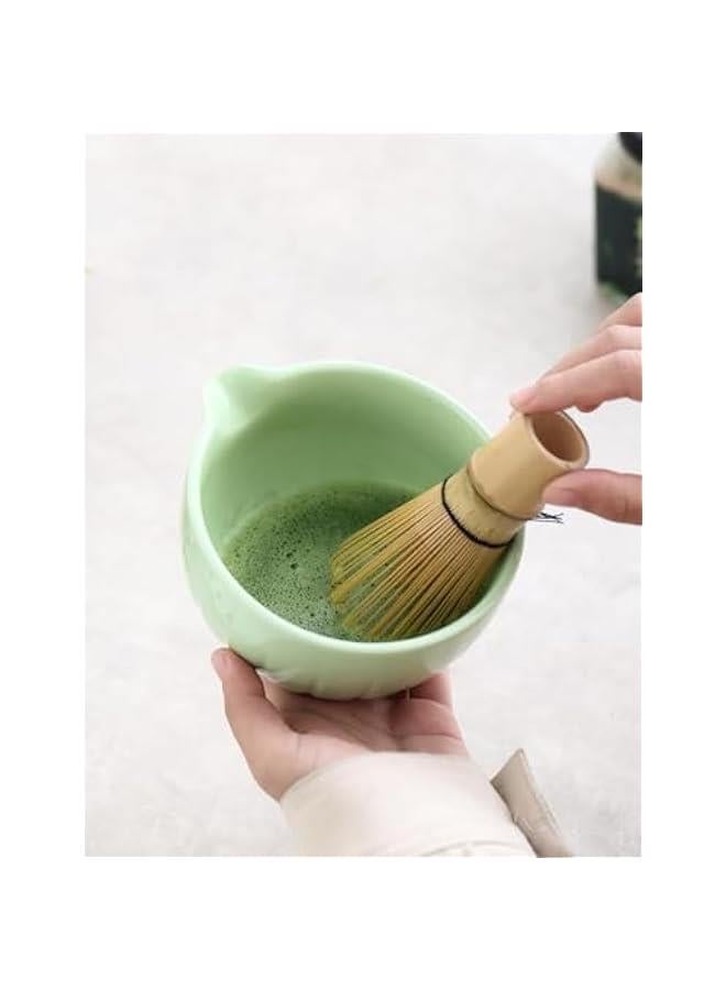Matcha Set - Match Bowl with Spout and Whisk, 15 OZ, Matcha Scoop | Matcha Whisk Stand (Chasen Holder) - 4pc  Matcha Kit for Matcha Tea Ceremony (Green)  - Image 5