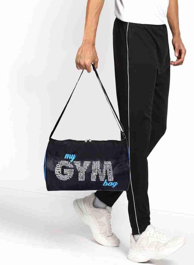 COOL INDIANS (Pack of 2) My Gym Bag Combo Pu-Leather Gym Bag Gym Duffel Bag with Shoulder Strap for Men's & Women's with Grey Wrist Support Band for Daily Exercise., 23 Cm 4 line Wrist Band (Black) - Image 4