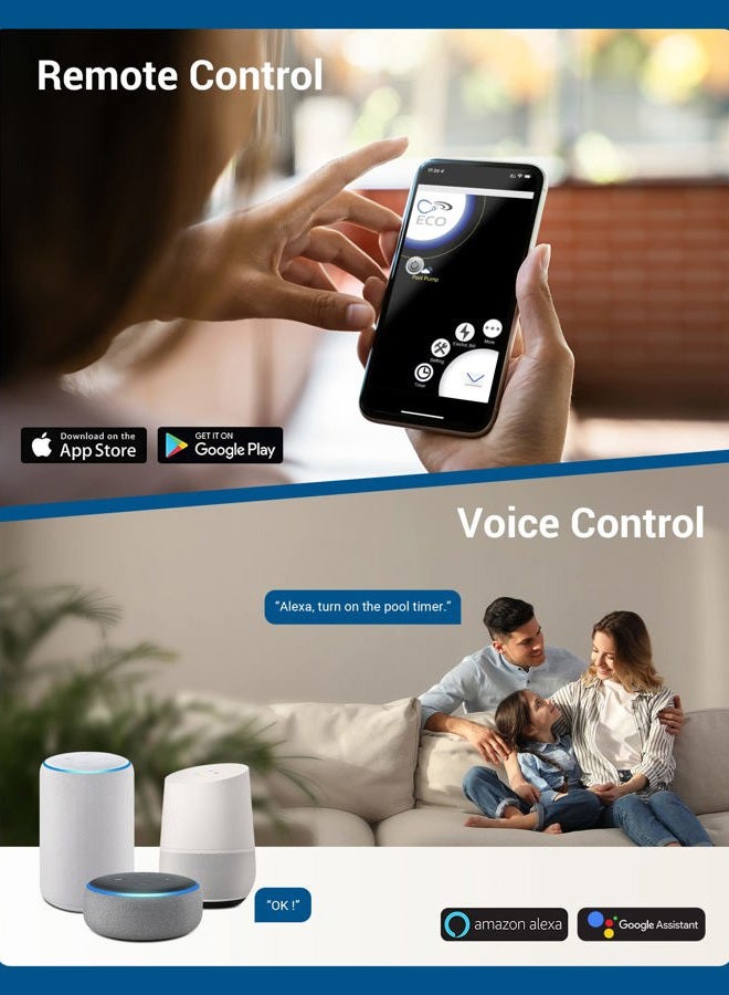 DEWENWILS Pool Pump Timer, Outdoor Wi-Fi Box, Heavy Duty 40A 120-277 VAC 2HP Wireless Controller Timer, Water Heater, Compatible with Smart Phone, Alexa, Google Assistant, UL Listed - Image 2