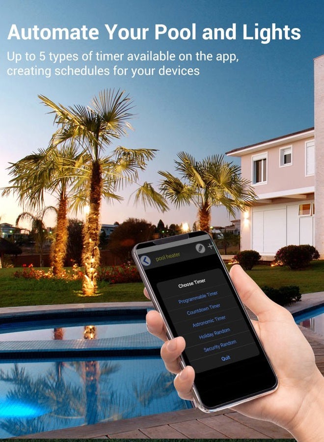 DEWENWILS Pool Pump Timer, Outdoor Wi-Fi Box, Heavy Duty 40A 120-277 VAC 2HP Wireless Controller Timer, Water Heater, Compatible with Smart Phone, Alexa, Google Assistant, UL Listed - Image 5