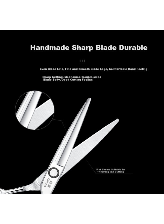 Qiman Professional Hair Cutting Scissors, Hair Trimmer, Bangs Scissors, Straight Scissors, Nail Clippers, For Home Salon And Barbershop Use, Thinning Shears, Complete Set Of Hairdressing Tools, Qm07 - Image 1