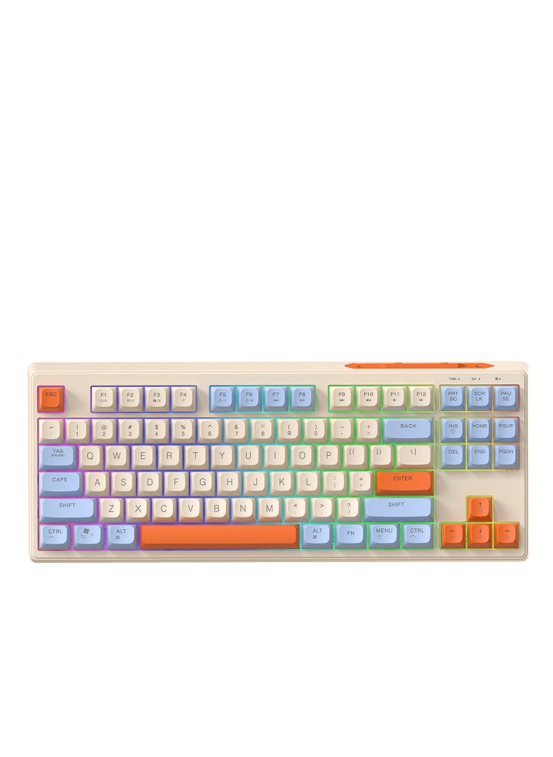 GULFLINK M87 Wireless Gaming Bluetooth Keyboard Rainbow Backlight Computer RGB keyboard  - Image 1