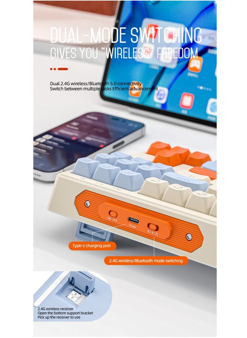 GULFLINK M87 Wireless Gaming Bluetooth Keyboard Rainbow Backlight Computer RGB keyboard  - Image 5