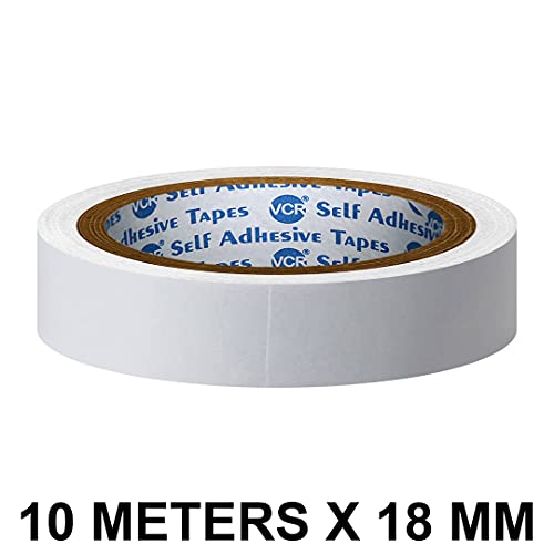 VCR Double Side Tissue Tape - 10 Meters in Length - 18mm / 0.75" Width - 01 Roll Per Pack - Easy Tear for Double Sided Adhesive Use, Best for Arts, Crafts, Photography, Scrapbooking. - Image 2