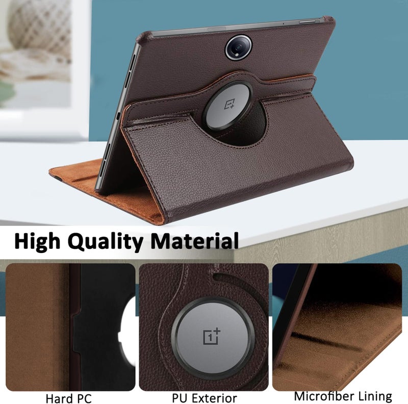 TGK 360 Rotatable Smart Flip Case Cover for OnePlus Pad 2 12.1 inch Tablet (Brown) - Image 3