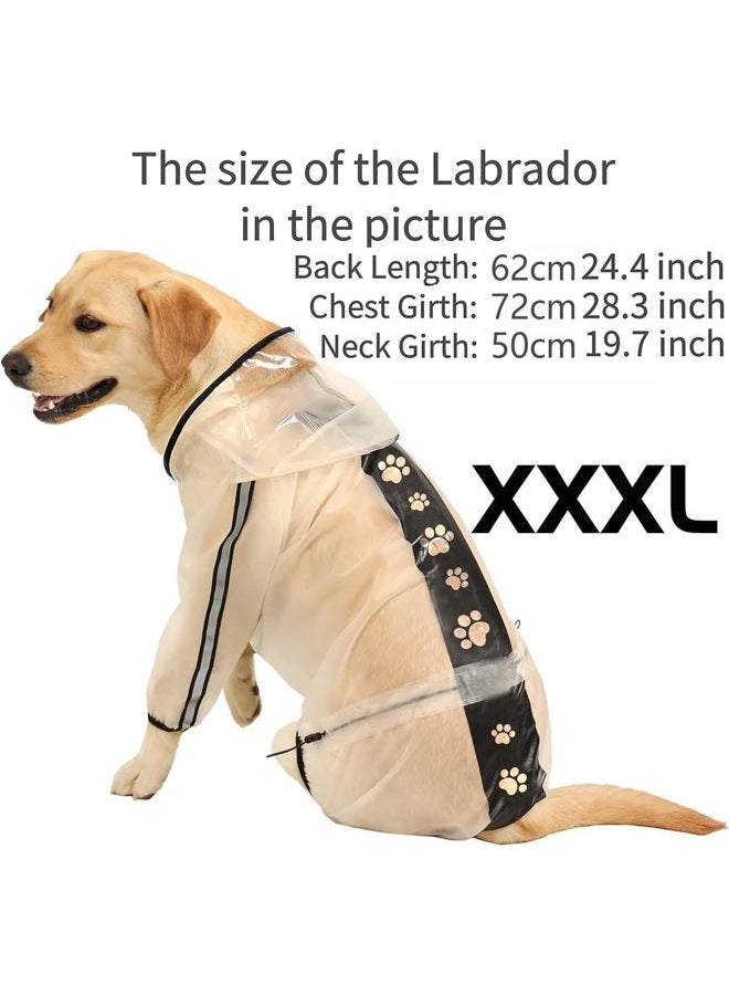 Olsa Dog Raincoat, Dog Hooded Slicker Poncho, 4 Legs Dog Rain Jacket with Reflective Stripe, Transparent Water Proof Resistant Dog Rain Snow Clothes for Small Medium Large Dogs - Image 5