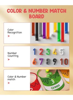 Gamenote Magnetic Color And Number Maze Wooden Magnet Board Puzzles Toddler Activities Counting Matching Games Montessori Fine Motor Skills Toys  - Image 4