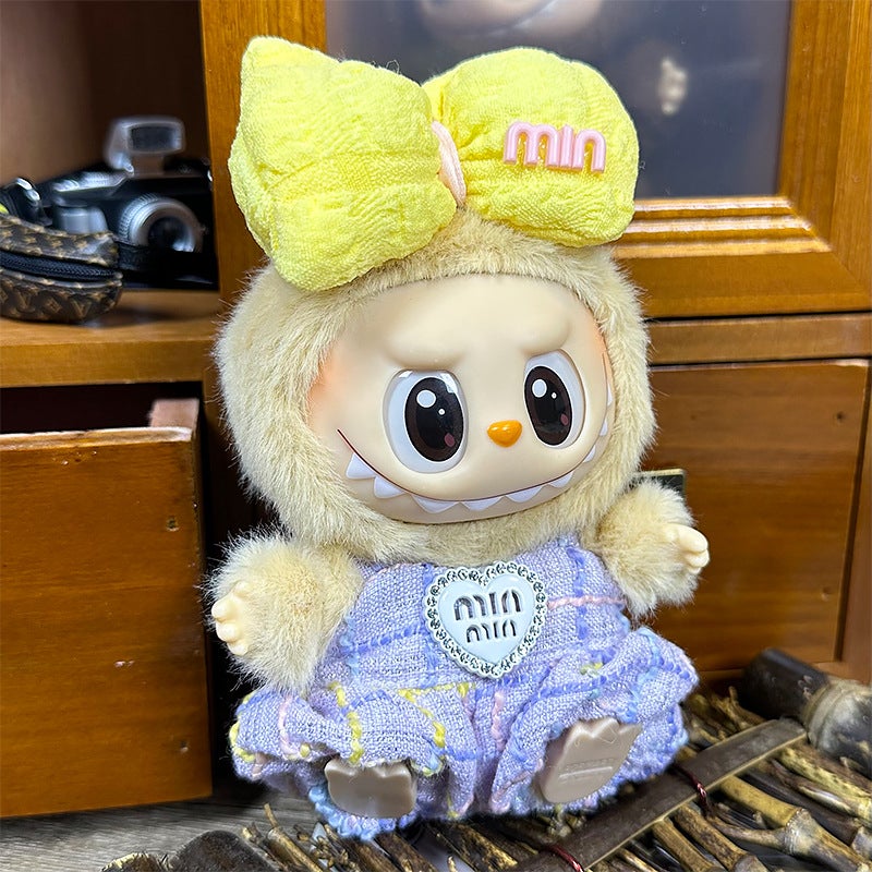 Cross-border distribution labubu doll clothes party blind box doll doll accessories labubu toy clothing M purple suit (hair accessories jumpsuit) 