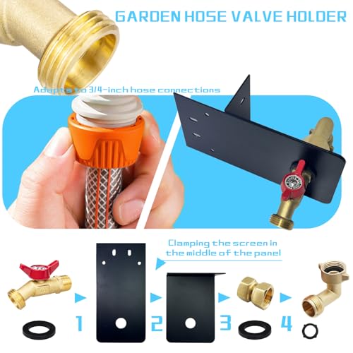 YOEXON Garden hose faucets, backyard hose holders, outdoor balcony Hose Bibb Valve, faucet screen clamping bases, faucet holders for laying a hose in a lanai or any screened window (BLACK) - Image 5