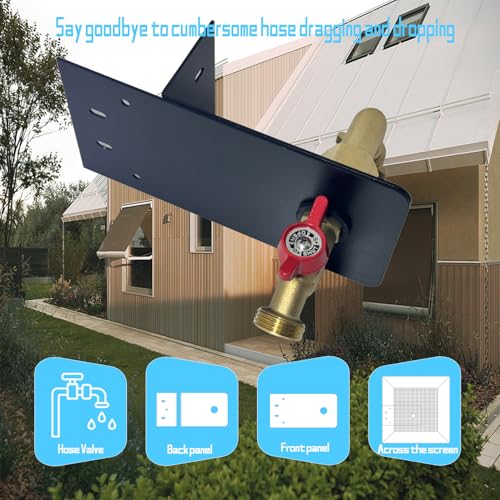 YOEXON Garden hose faucets, backyard hose holders, outdoor balcony Hose Bibb Valve, faucet screen clamping bases, faucet holders for laying a hose in a lanai or any screened window (BLACK) - Image 3
