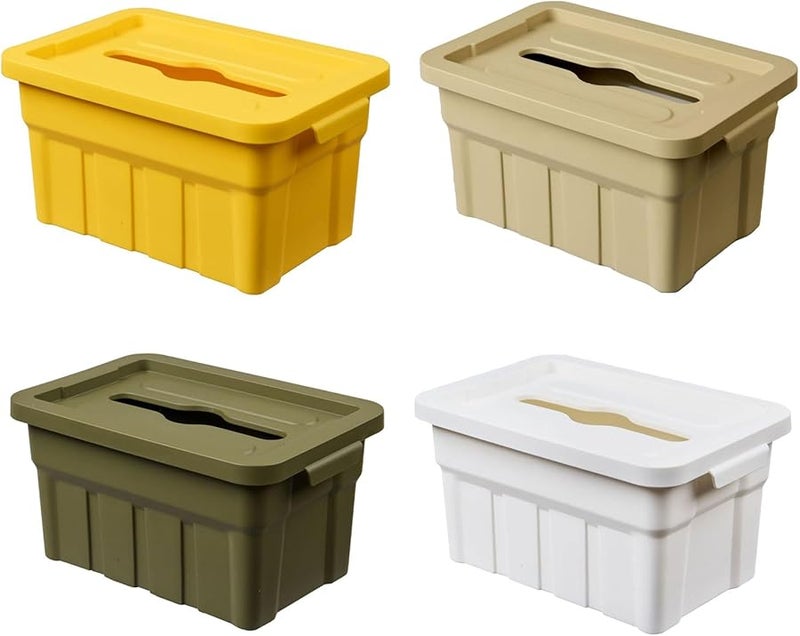 صندوق المناديل المكتبي الأخضر الرفع التلقائي، حاوية تخزين متعددة الوظائف، مصنوع من مادة البولي بروبيلين المتينة - Image 4