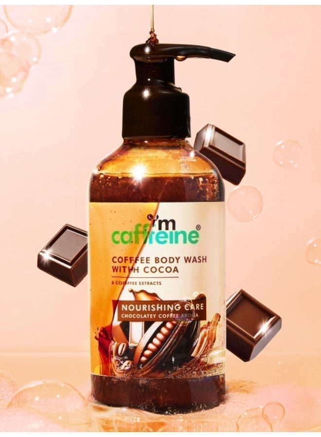 إم كافيين غسول الجسم بالكاكاو | غسول الجسم بالكاكاو | مزيل السمرة والتنظيف العميق | غني بفيتامين E وبرائحة الشوكولاتة المنشطة - 200 مل - Image 1