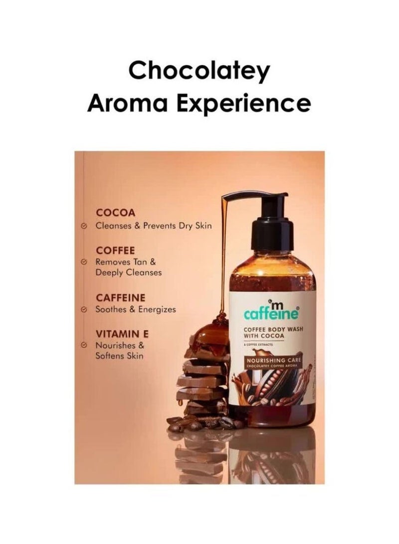 إم كافيين غسول الجسم بالكاكاو | غسول الجسم بالكاكاو | مزيل السمرة والتنظيف العميق | غني بفيتامين E وبرائحة الشوكولاتة المنشطة - 200 مل - Image 4