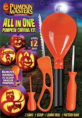 Pumpkin Masters Premium All in One Carving Kit – Comprehensive Halloween Pumpkin Carving Kit with Large Handled Tools and New Patterns - Image 2