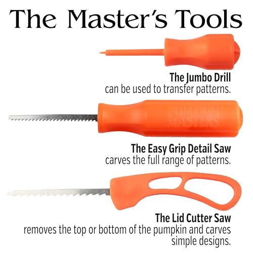 Pumpkin Masters Premium All in One Carving Kit – Comprehensive Halloween Pumpkin Carving Kit with Large Handled Tools and New Patterns - Image 5