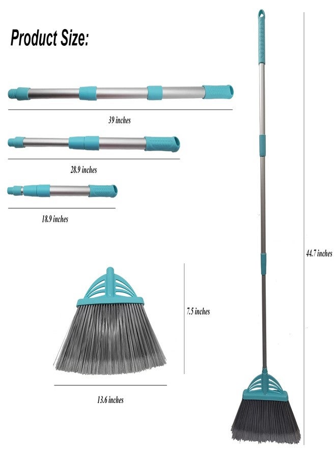 Xifando Three-Section Telescopic Aluminum Alloy Rod Long-Handled Broom (Light Blue) - Image 2