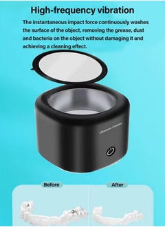 Furtey Ultrasonic Cleaner Retainer Cleaner: 43kHz Ultrasonic Denture Cleaner - 180ML Portable Teeth Cleaning Box for Orthodontics Braces Mouthguard/Jewelry Earrings Watches Bracelets Bracelet Cleaning  - Image 3