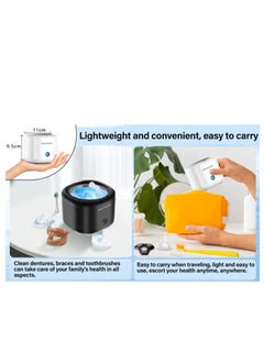 Furtey Ultrasonic Cleaner Retainer Cleaner: 43kHz Ultrasonic Denture Cleaner - 180ML Portable Teeth Cleaning Box for Orthodontics Braces Mouthguard/Jewelry Earrings Watches Bracelets Bracelet Cleaning  - Image 4