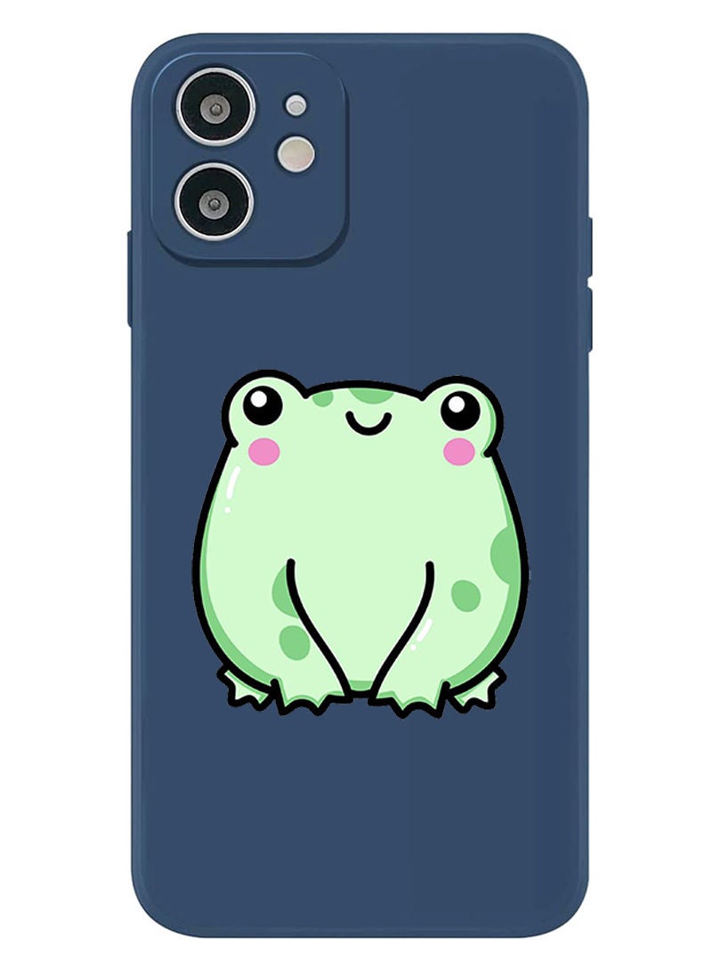 Theodor Protective Slim Fit Case Liquid Silicone Cover with Full Body Protection Anti-Scratch Shockproof Case For iPhone 12 Blue  - frog copy - Image 1