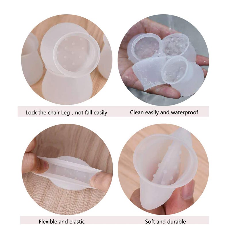 Tenckat 16 Pcs φ1.1inch/28mm Anti-Scratch Silicon Chair Protectors for Wooden Floor, Silicon Furniture Feet Covers, Rubber Feet for Chair Leg Silicone Pad Protector for Furniture Feet Pads Cap - Image 3