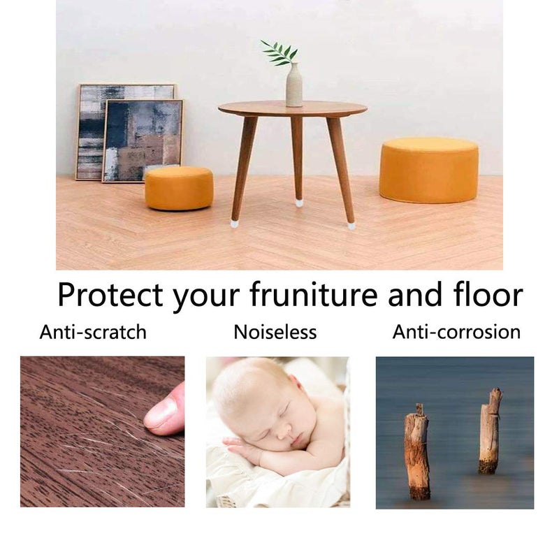 Tenckat 16 Pcs φ1.1inch/28mm Anti-Scratch Silicon Chair Protectors for Wooden Floor, Silicon Furniture Feet Covers, Rubber Feet for Chair Leg Silicone Pad Protector for Furniture Feet Pads Cap - Image 2