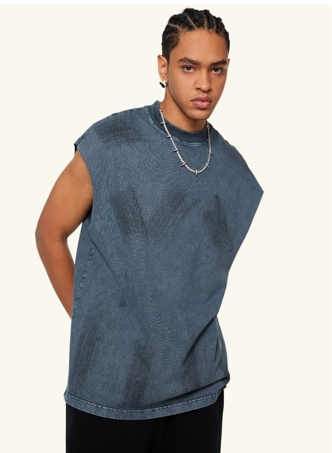 Mei Stylish Unisex Summer Casual Sleeveless Relaxed Fit Crew Neck T-shirt - Image 2