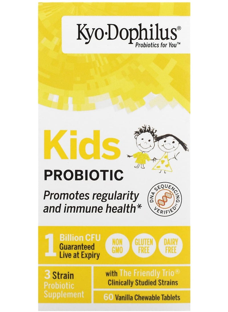 kyolic Kids Probiotic, Vanilla, 60 Chewable Tablets
