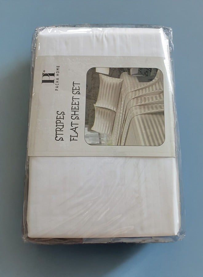 باشاهوم طقم ملاءة سرير مخططة الحجم: 240*270 +2 غطاء وسادة. - Image 2