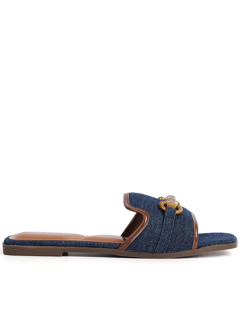 كابلي Slip-on Denim slide Flat Sandals
