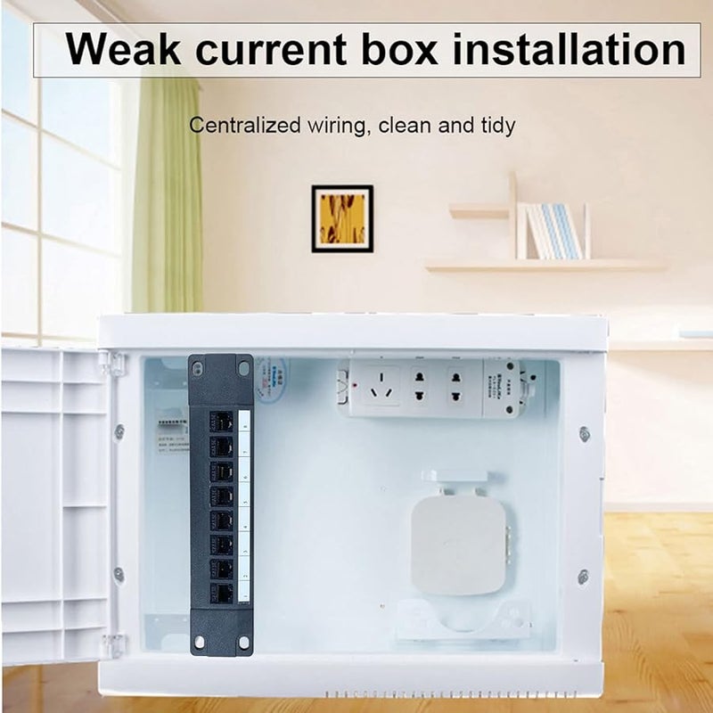 8 Port Shielded RJ45 Network Patch Panel 10G Ready with Color Coded T568A T568B Wiring Labels - Image 5