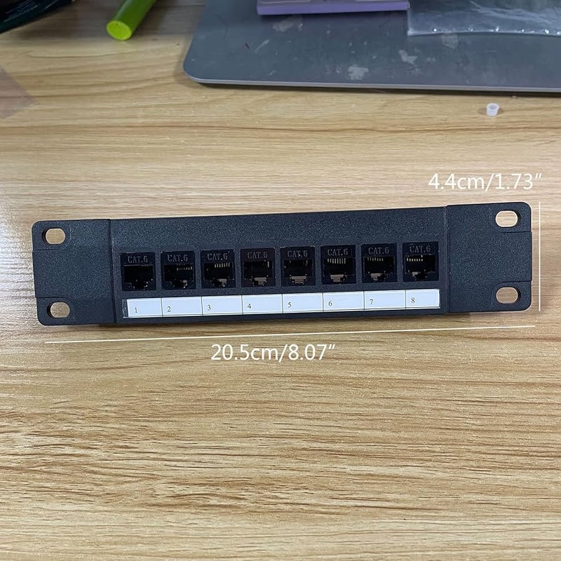 8 Port Shielded RJ45 Network Patch Panel 10G Ready with Color Coded T568A T568B Wiring Labels - Image 4
