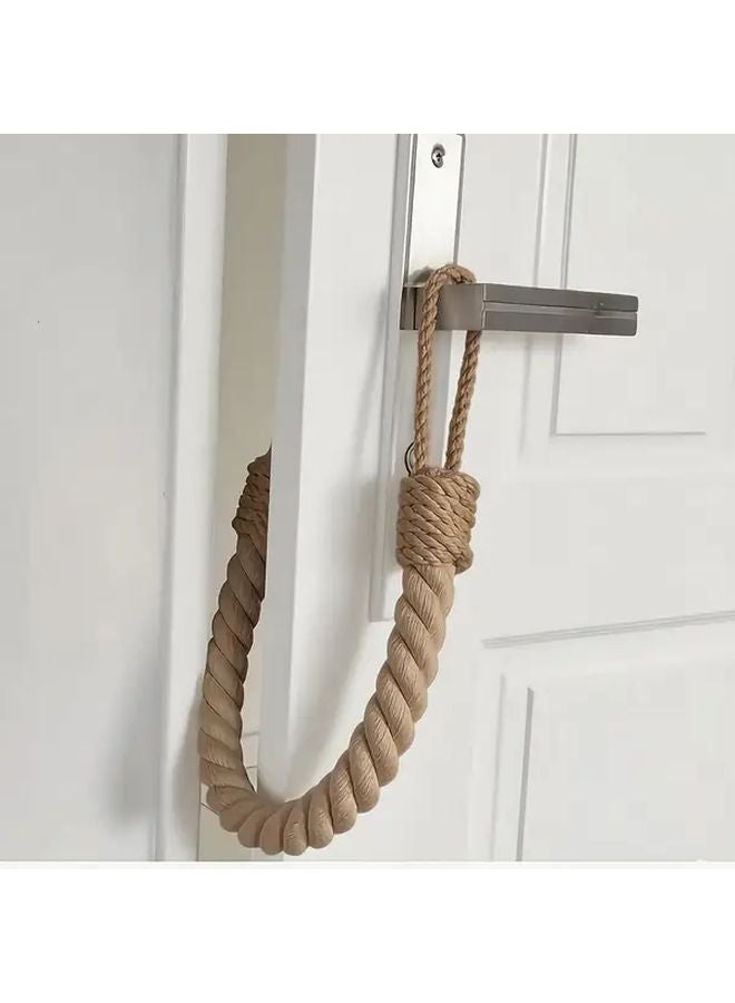 White Vintage Rope Door Stop Anti Slam Finger Safe Tool Free Installation - Image 3
