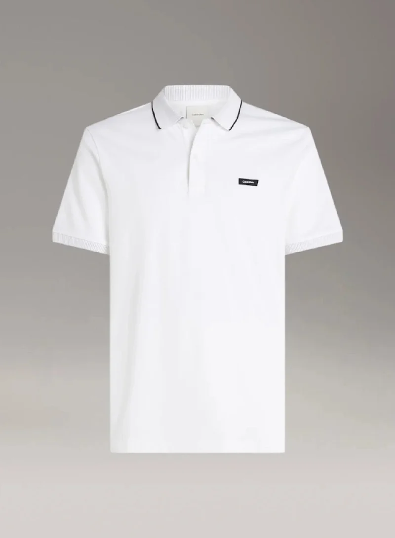 CALVIN KLEIN Bright White Regular Polo Shirt for Men | Best Price UAE