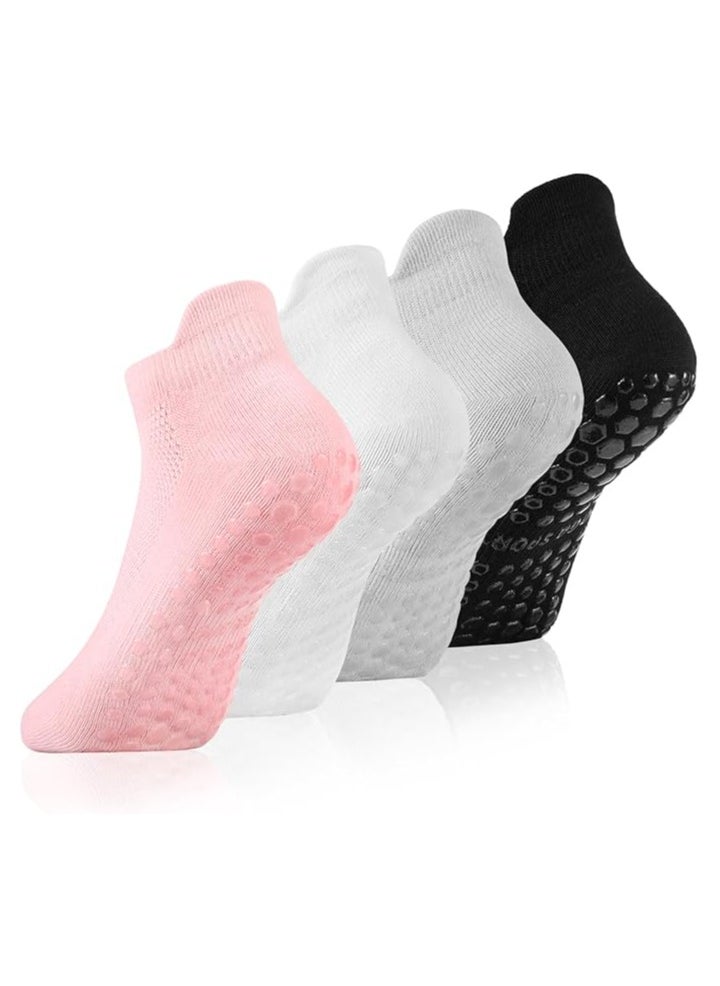 DELGREEN 4 Pairs of Yoga Socks, Non-Slip Socks for Women, Pilates Non-Slip Socks, Summer Yoga Socks, Non-Slip Socks, Girls for Pilates, Yoga, Barre, Dance, Ballet, Martial Arts, multi-coloured  - Image 2