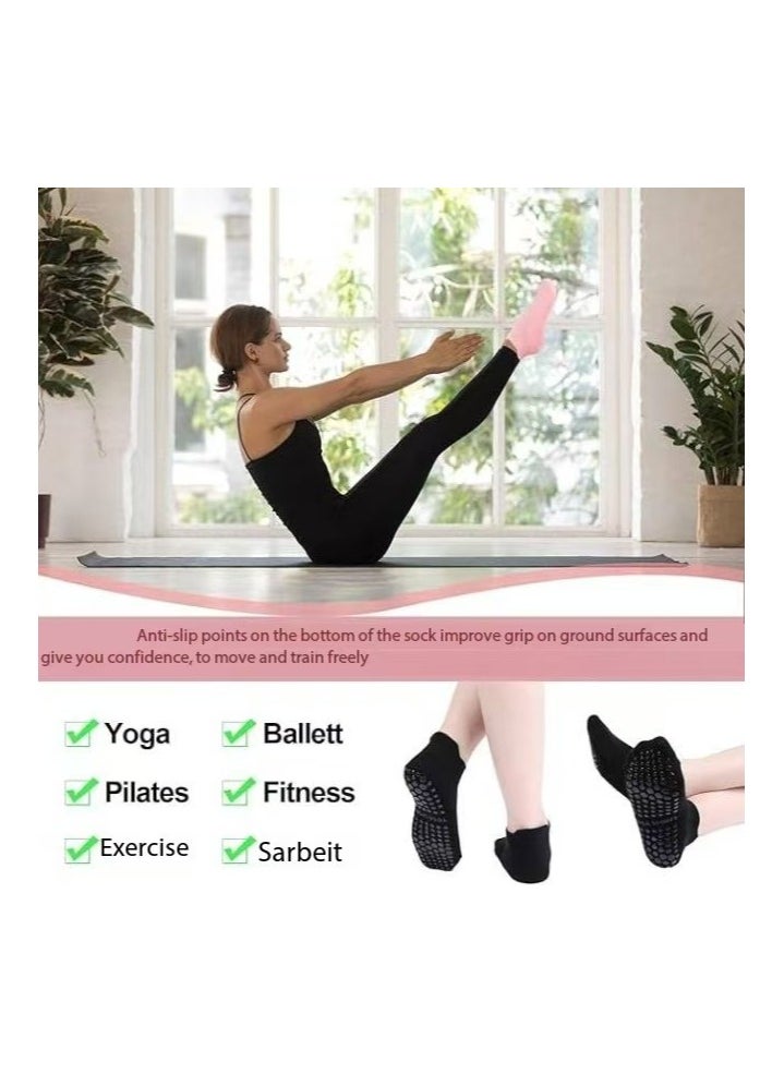 DELGREEN 4 Pairs of Yoga Socks, Non-Slip Socks for Women, Pilates Non-Slip Socks, Summer Yoga Socks, Non-Slip Socks, Girls for Pilates, Yoga, Barre, Dance, Ballet, Martial Arts, multi-coloured  - Image 5