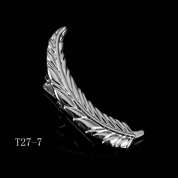 Boutique Fashion Personalized Clothing Accessories Men'S Suit Tie Clip Feather Animal Shape Creative Tie Clip Silver - Image 3