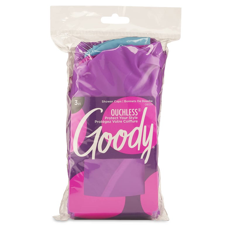 Goody Styling Essentials Shower Cap, 3 Count - Protect Your Hairstyle While Remaining Comfortable - Made With Durable And Waterproof Materials - Hair Accessories For Men, Women, Boys, And Girls - Image 1