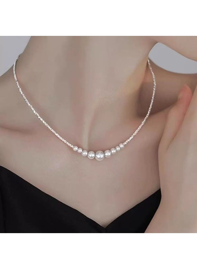 Goolsky Minimalist Pearl Necklace – Elegant French Style, Faux Pearls, Daily/Office/Formal Wear, Timeless Elegance - Image 1