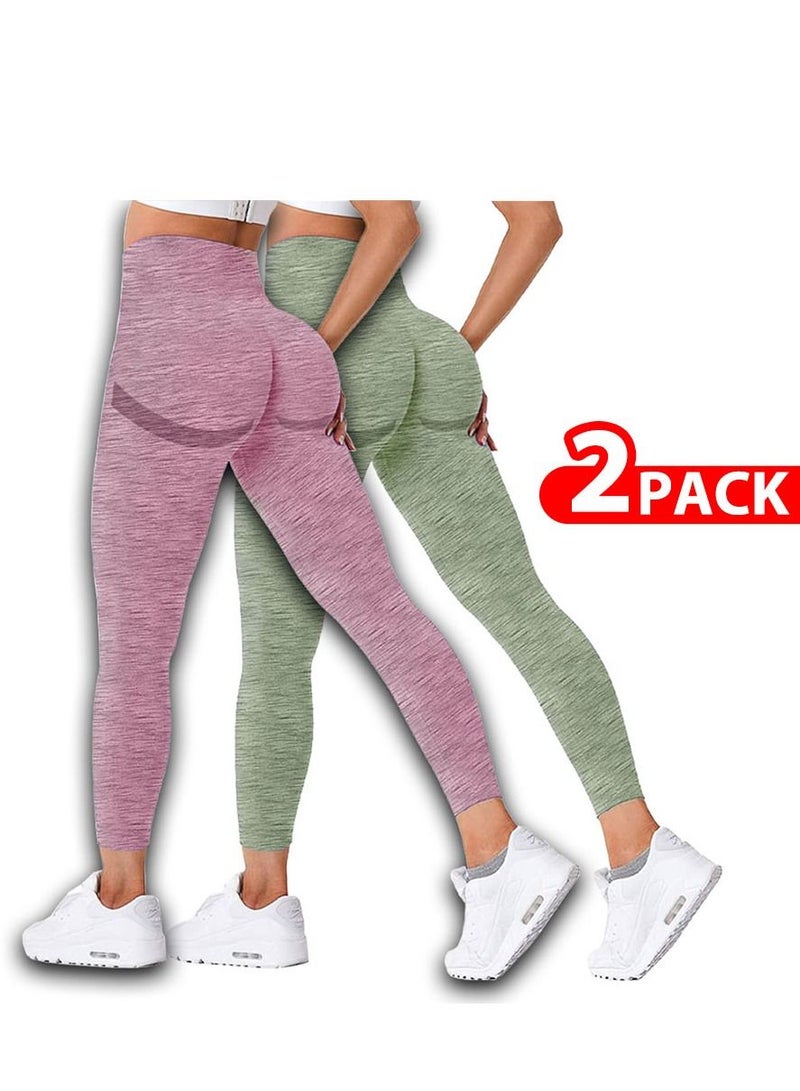 CATANES 2 Pack Of Women Seamless Legging Tummy Control High Waist Workout Gym Yoga Pants Xlarge Multicolour - Image 1
